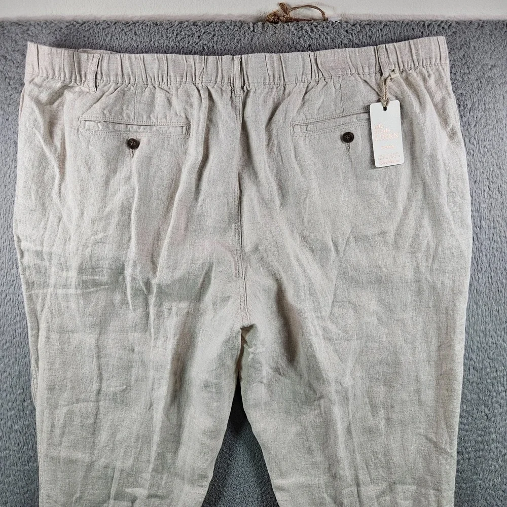 $89 NEW Caribbean Roundtree Linen Pants Men 50 x 30 Coastal‎ Comfort Beige